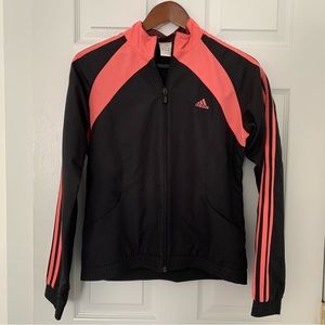 Adidas Neon Pink Black Windbreaker Jacket